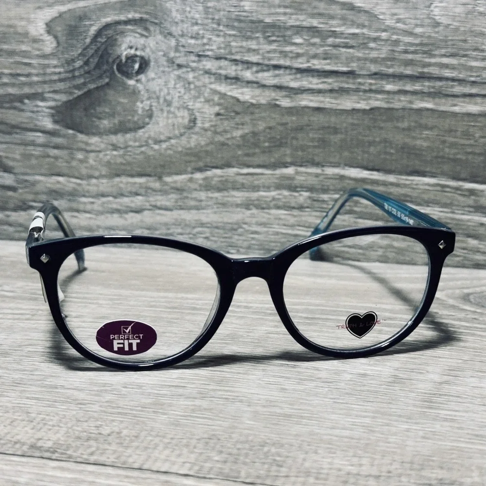 Truth & Love Eyeglass Frames Teens Blue Square Frames Only 50-19-140‎ T&L 10